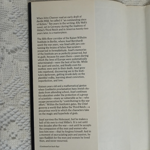 1986 First Edition Berlin Wild Elly Welt World War II Novel W/ Dust Jacket - Picture 6 of 10